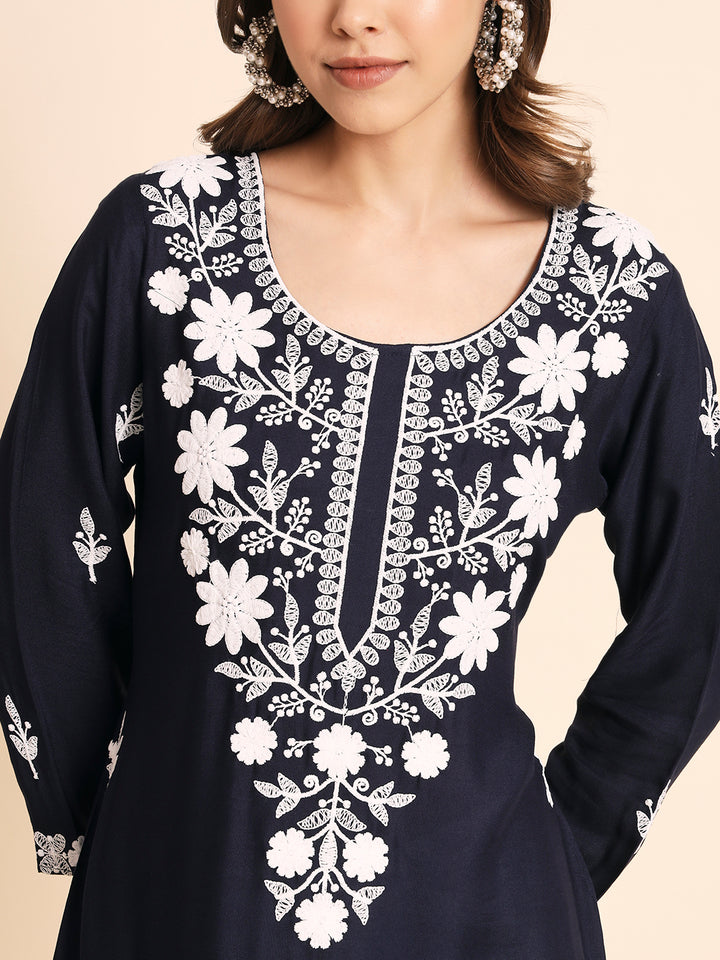 Designer Rayon Kurti | Chikankari Hand Embroidery for Women