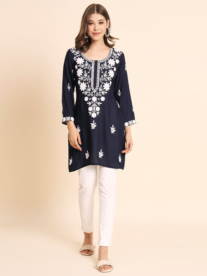 Designer Rayon Kurti | Chikankari Hand Embroidery for Women