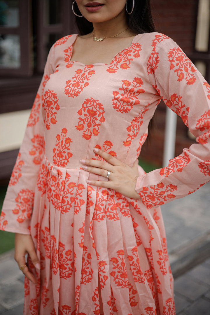 Pink Designer Digital Print Kurti | Cotton Inner Comfort