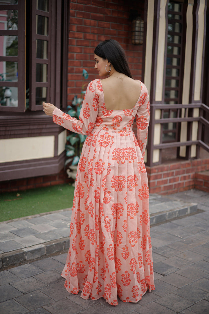 Pink Designer Digital Print Kurti | Cotton Inner Comfort