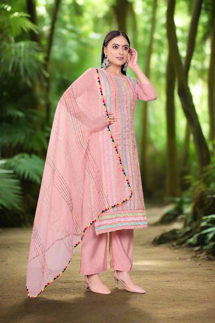 Elegant Hand-Work Salwar Kameez | Chanderi-Cotton & Micro-Cotton for Events