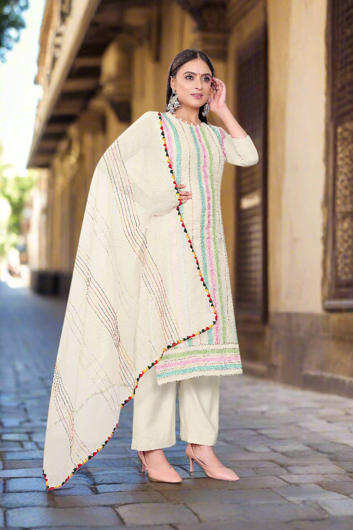 Elegant Hand-Work Salwar Kameez | Chanderi-Cotton & Micro-Cotton for Events