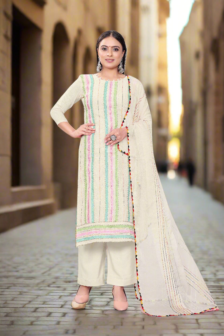 Elegant Hand-Work Salwar Kameez | Chanderi-Cotton & Micro-Cotton for Events