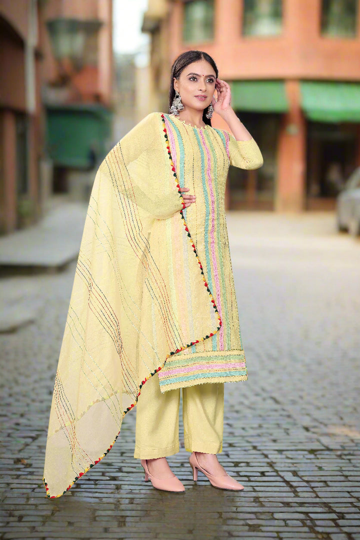 Elegant Hand-Work Salwar Kameez | Chanderi-Cotton & Micro-Cotton for Events