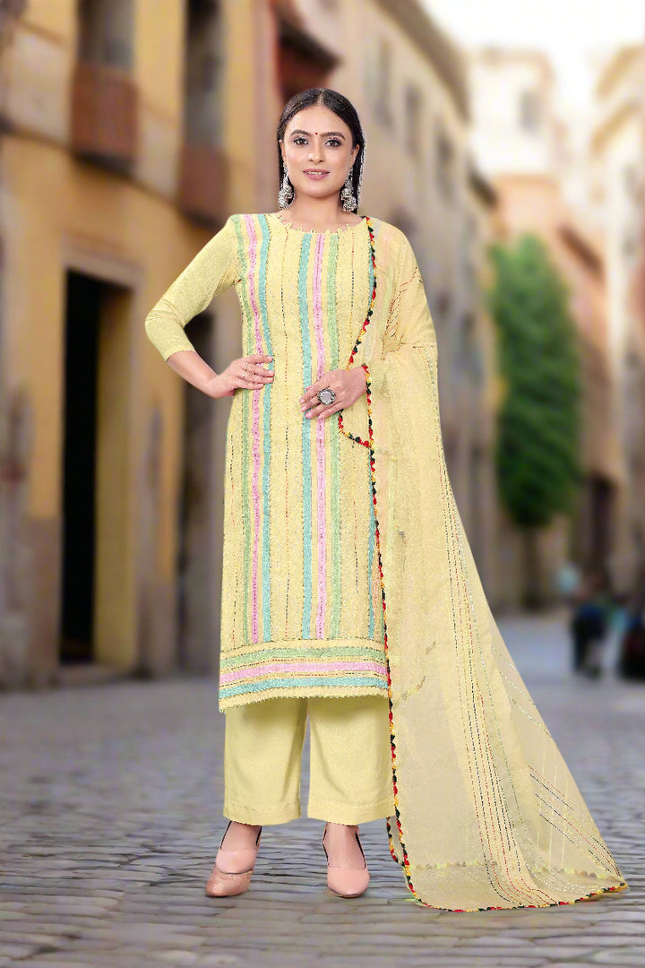 Elegant Hand-Work Salwar Kameez | Chanderi-Cotton & Micro-Cotton for Events