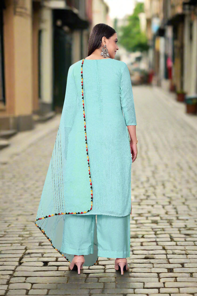 Elegant Hand-Work Salwar Kameez | Chanderi-Cotton & Micro-Cotton for Events