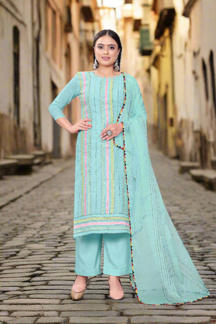 Elegant Hand-Work Salwar Kameez | Chanderi-Cotton & Micro-Cotton for Events