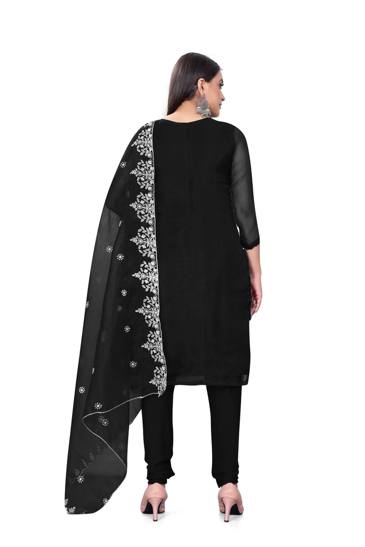 Designer Embroidery Work Kurtis Set | Organza Top & Micro-Cotton Bottom