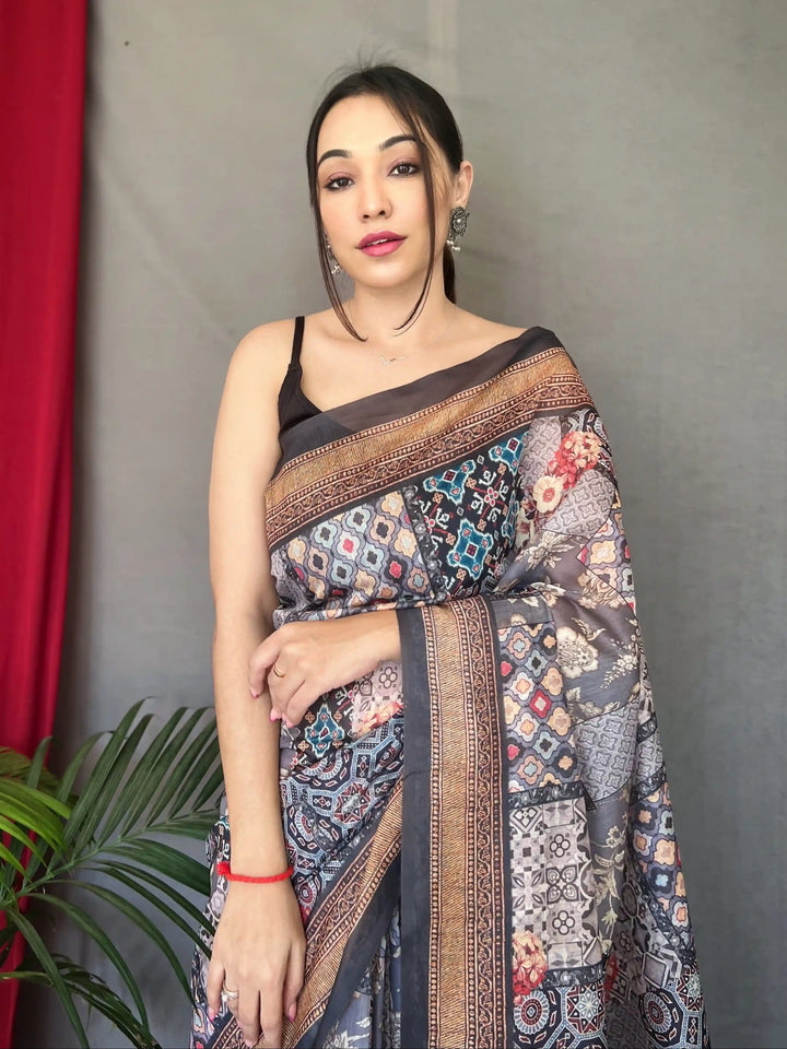 Designer Digital Printed Cotton Saree | Perfect for Weddings and Festive Events