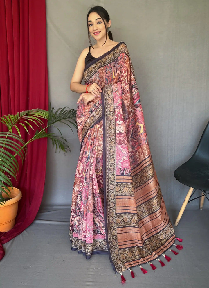 Designer Digital Printed Cotton Saree | Traditional Wedding & Party Wear