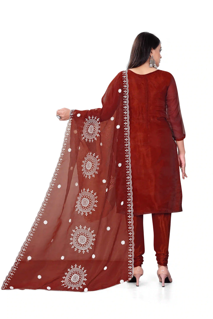 Designer Embroidery Kurtis Set | Organza Top & Santoon Bottom for Parties