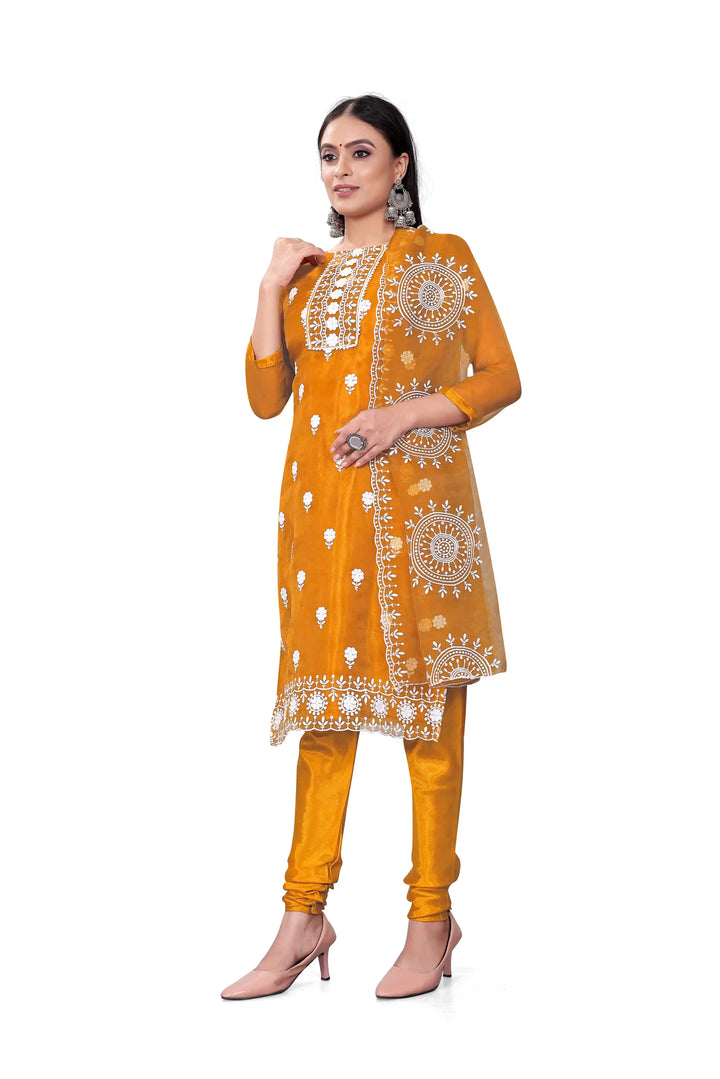 Designer Embroidery Kurtis Set | Organza Top & Santoon Bottom for Parties