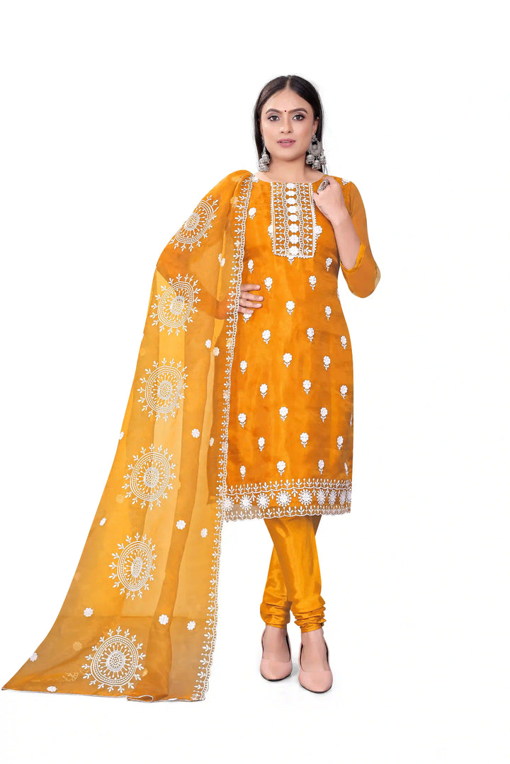 Designer Embroidery Kurtis Set | Organza Top & Santoon Bottom for Parties