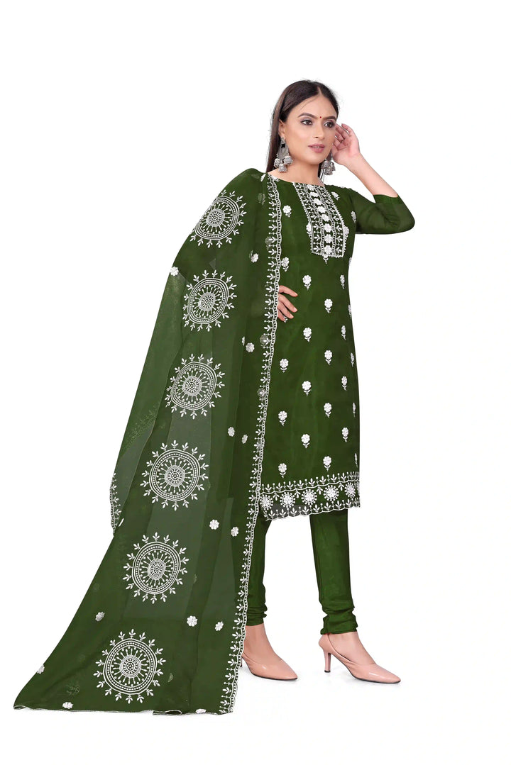 Designer Embroidery Kurtis Set | Organza Top & Santoon Bottom for Parties