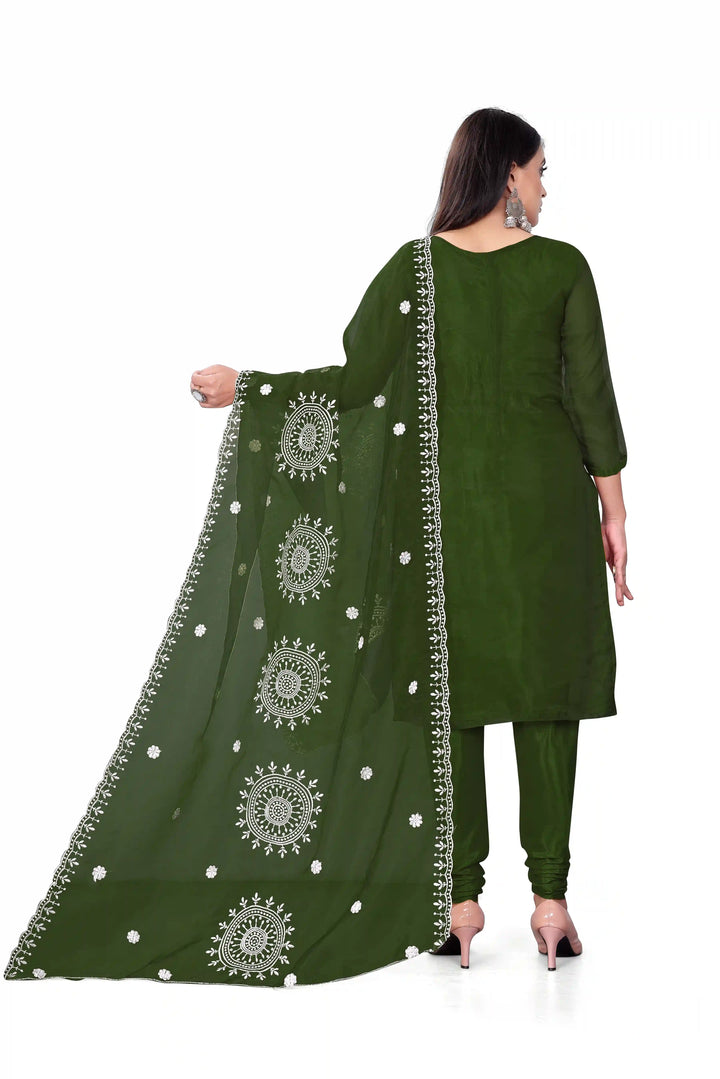 Designer Embroidery Kurtis Set | Organza Top & Santoon Bottom for Parties
