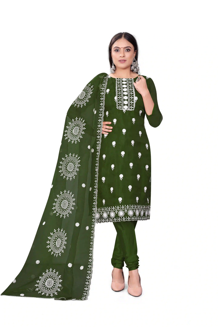 Designer Embroidery Kurtis Set | Organza Top & Santoon Bottom for Parties