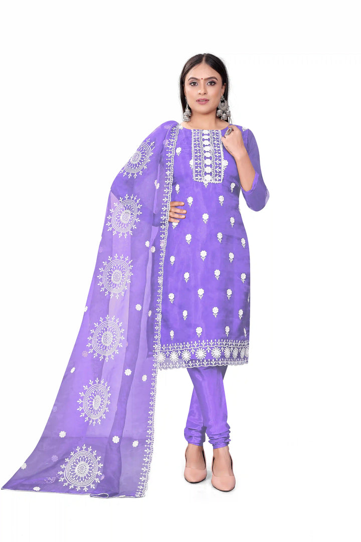 Designer Embroidery Kurtis Set | Organza Top & Santoon Bottom for Parties