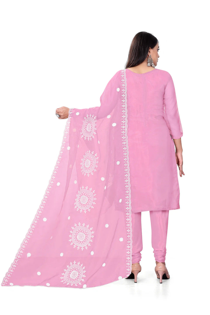 Designer Embroidery Kurtis Set | Organza Top & Santoon Bottom for Parties