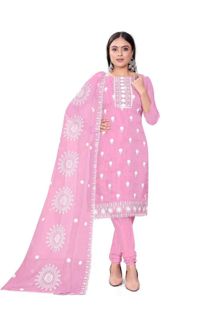 Designer Embroidery Kurtis Set | Organza Top & Santoon Bottom for Parties