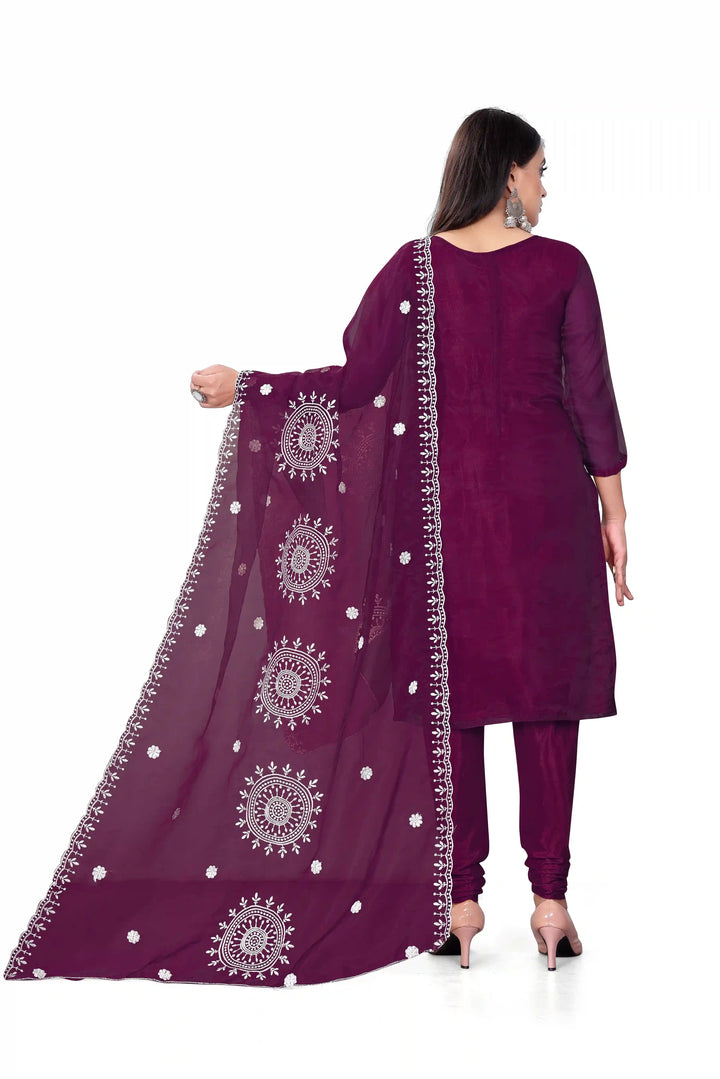 Designer Embroidery Kurtis Set | Organza Top & Santoon Bottom for Parties
