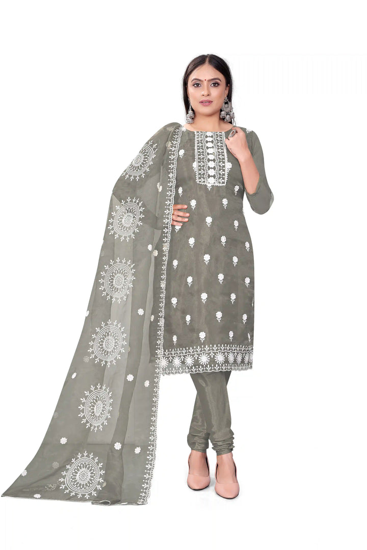 Designer Embroidery Kurtis Set | Organza Top & Santoon Bottom for Parties