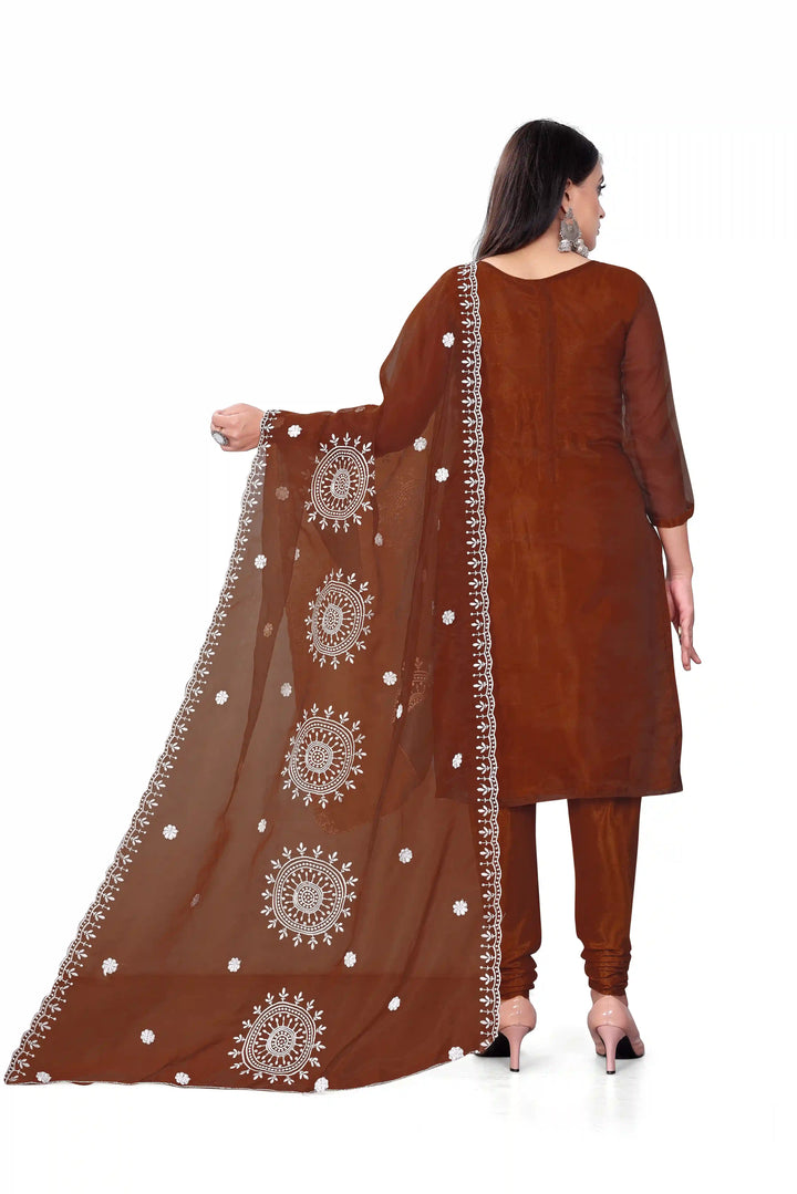 Designer Embroidery Kurtis Set | Organza Top & Santoon Bottom for Parties
