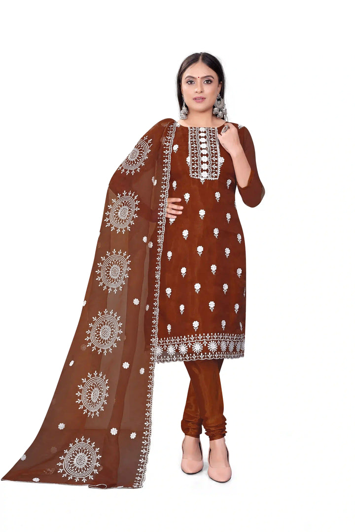 Designer Embroidery Kurtis Set | Organza Top & Santoon Bottom for Parties