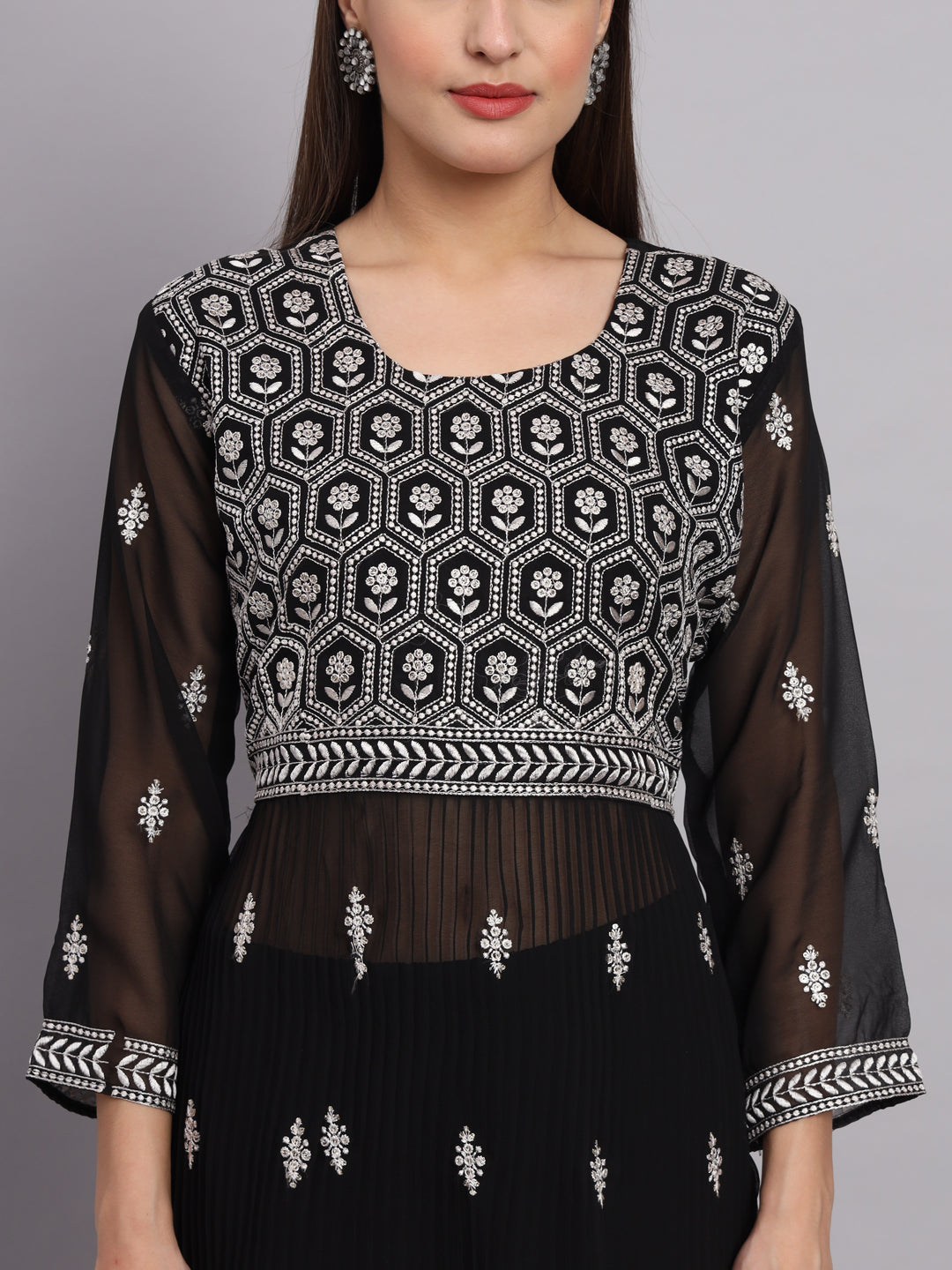 Georgette Salwar Kameez with Lucknowi Embroidery | Elegant for Weddings & Parties