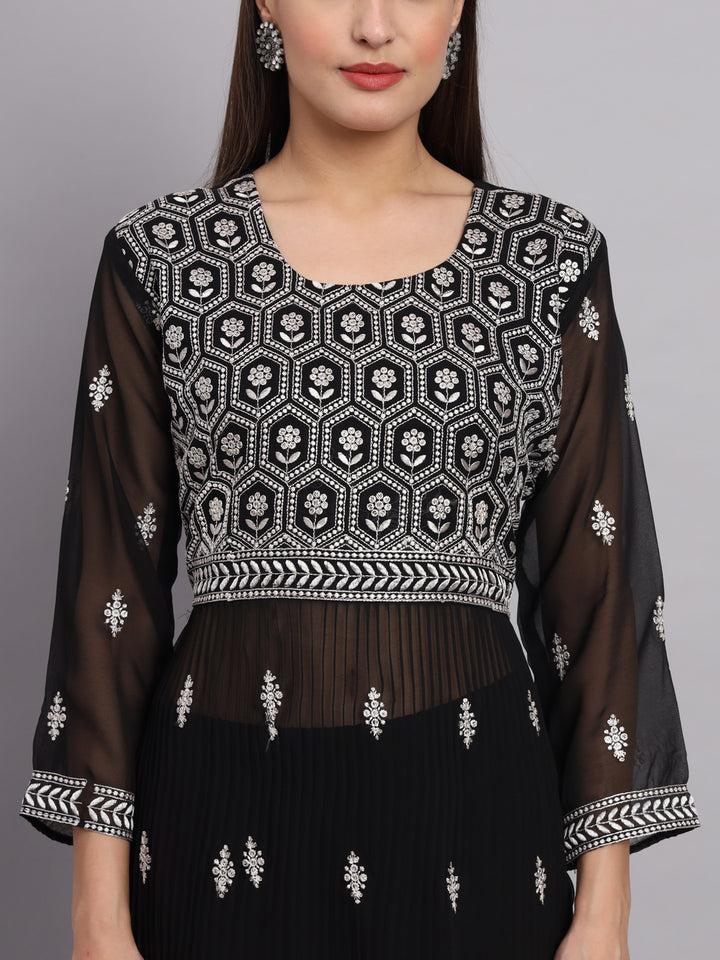Georgette Salwar Kameez with Lucknowi Embroidery | Elegant for Weddings & Parties