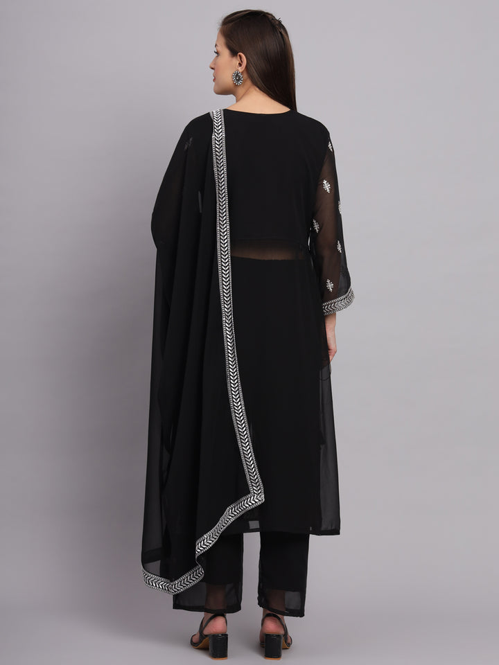 Georgette Salwar Kameez with Lucknowi Embroidery | Elegant for Weddings & Parties