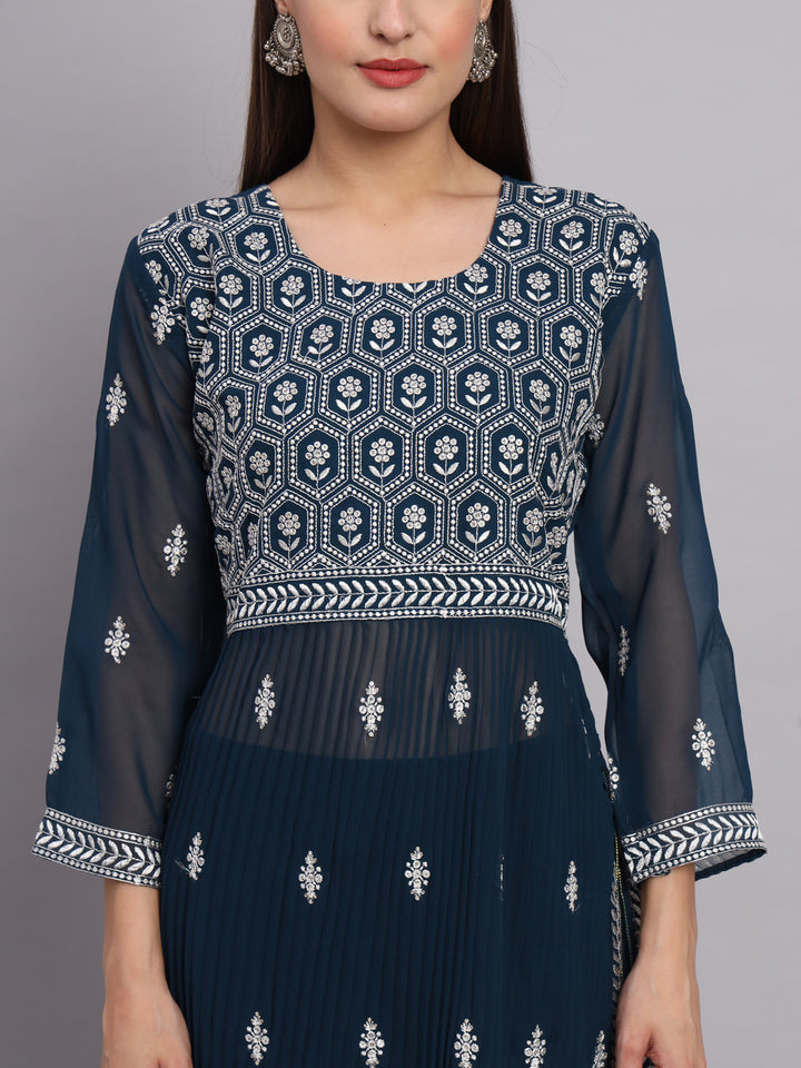 Georgette Salwar Kameez with Lucknowi Embroidery | Elegant for Weddings & Parties
