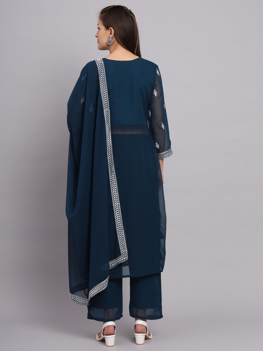 Georgette Salwar Kameez with Lucknowi Embroidery | Elegant for Weddings & Parties