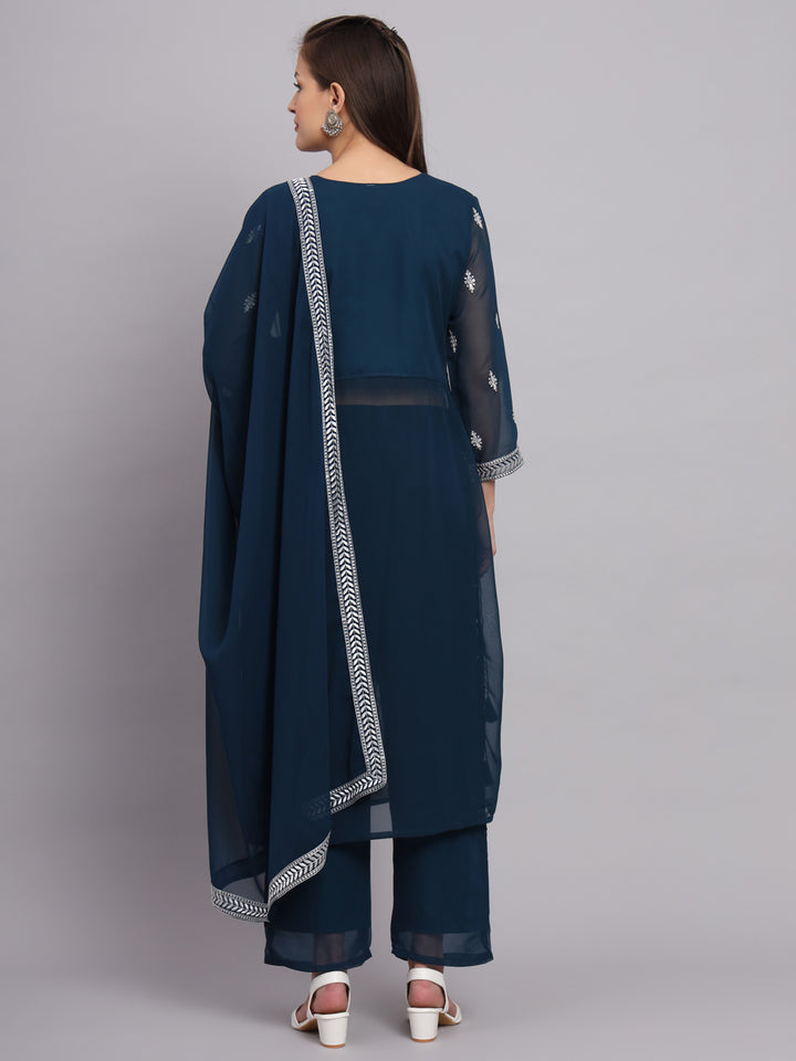 Georgette Salwar Kameez with Lucknowi Embroidery | Elegant for Weddings & Parties