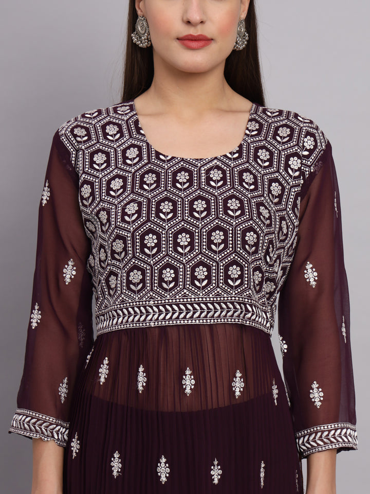 Georgette Salwar Kameez with Lucknowi Embroidery | Elegant for Weddings & Parties