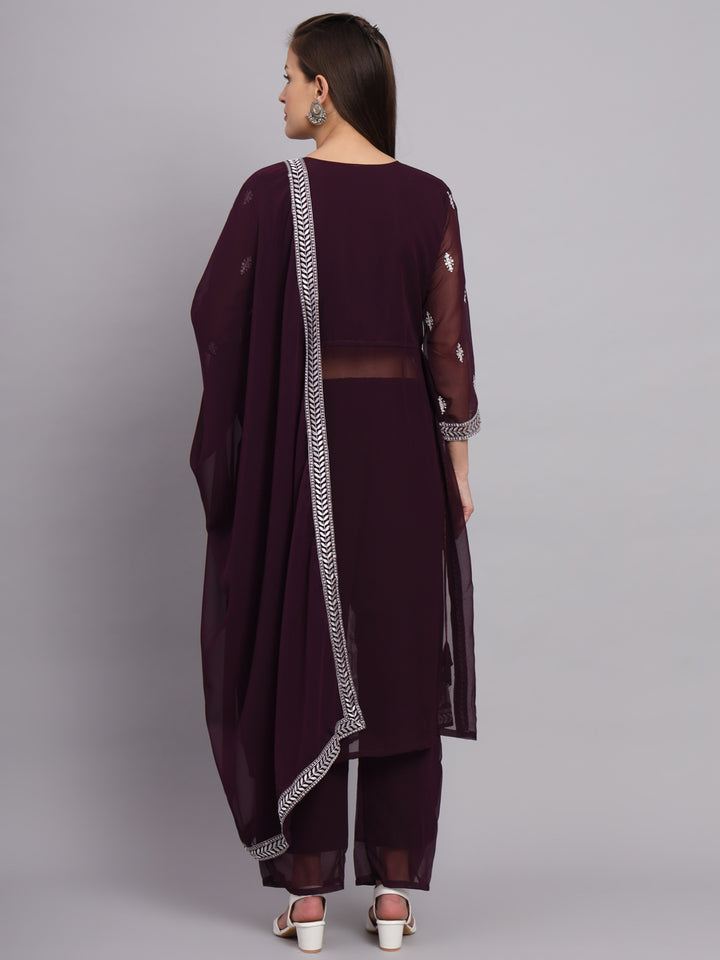 Georgette Salwar Kameez with Lucknowi Embroidery | Elegant for Weddings & Parties