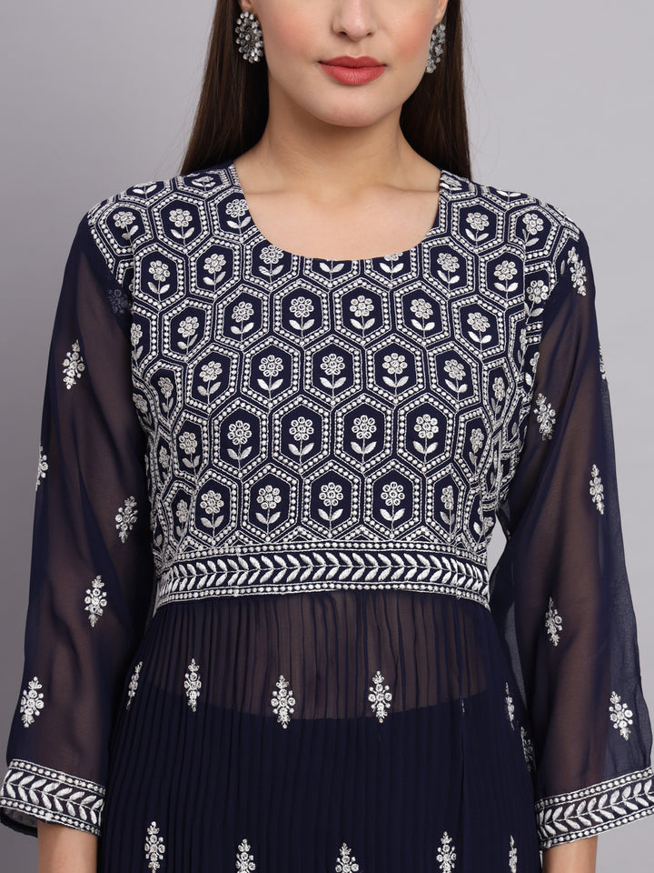 Georgette Salwar Kameez with Lucknowi Embroidery | Elegant for Weddings & Parties