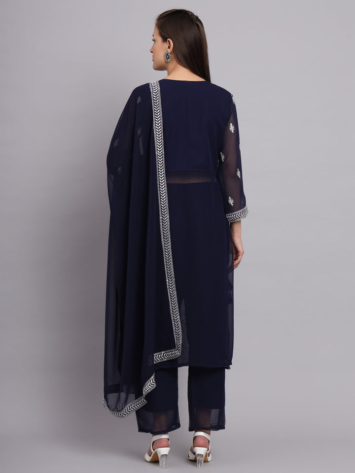 Georgette Salwar Kameez with Lucknowi Embroidery | Elegant for Weddings & Parties