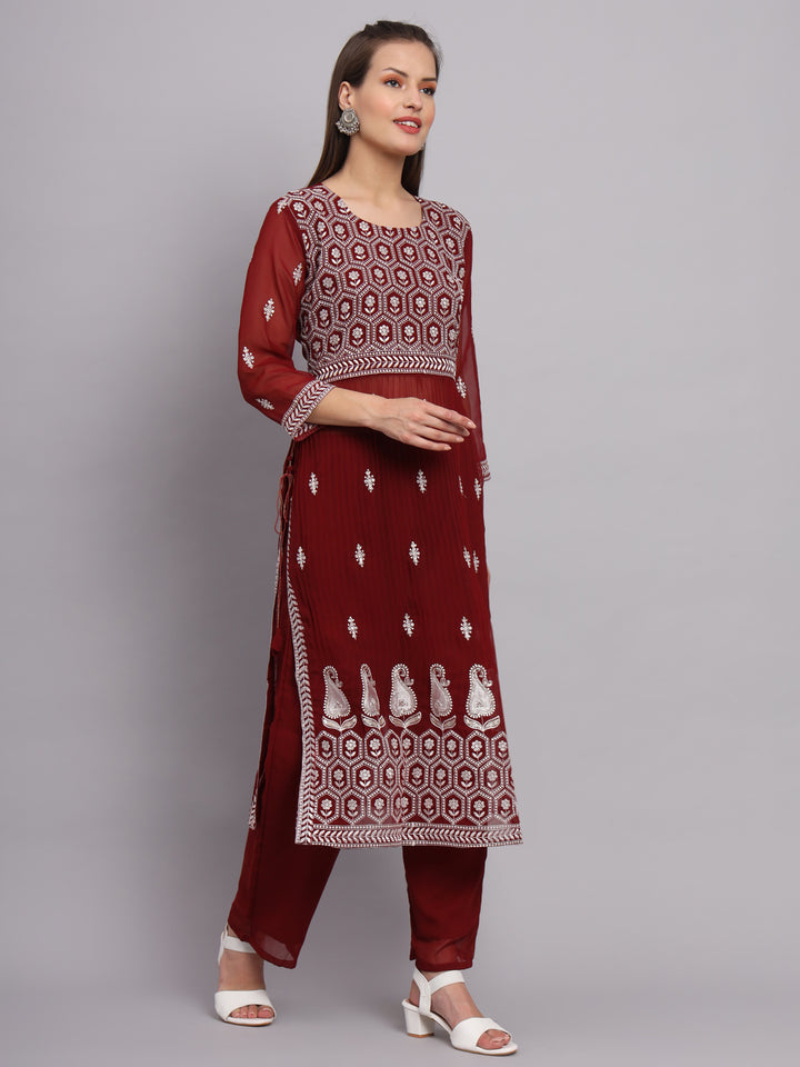 Georgette Salwar Kameez with Lucknowi Embroidery | Elegant for Weddings & Parties