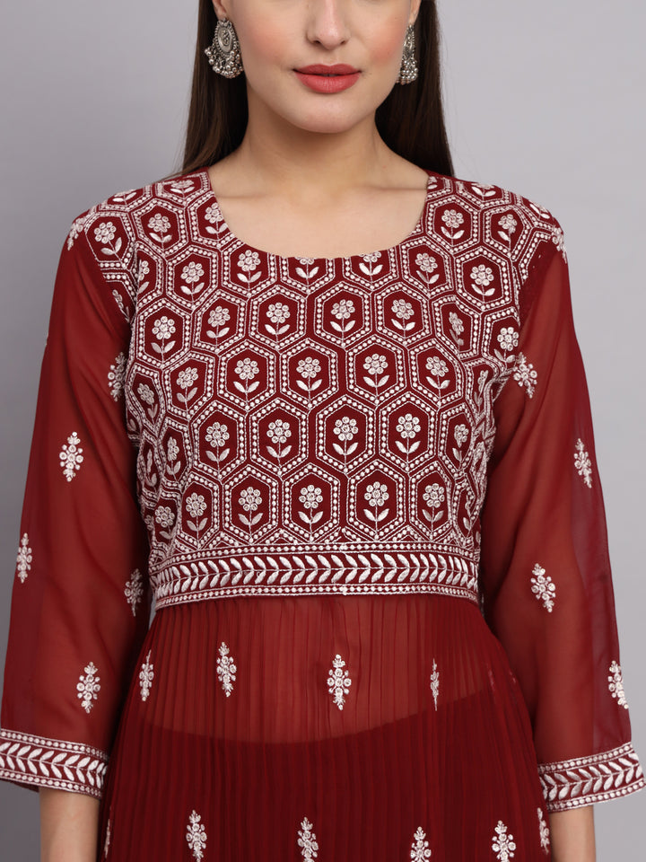 Georgette Salwar Kameez with Lucknowi Embroidery | Elegant for Weddings & Parties