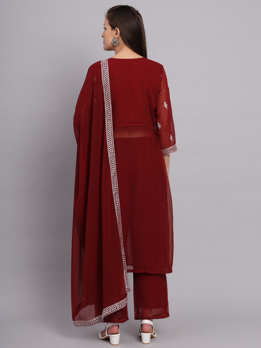 Georgette Salwar Kameez with Lucknowi Embroidery | Elegant for Weddings & Parties