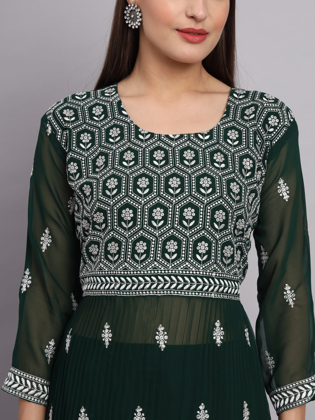 Georgette Salwar Kameez with Lucknowi Embroidery | Elegant for Weddings & Parties