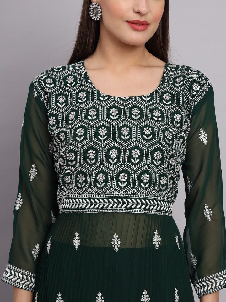 Georgette Salwar Kameez with Lucknowi Embroidery | Elegant for Weddings & Parties