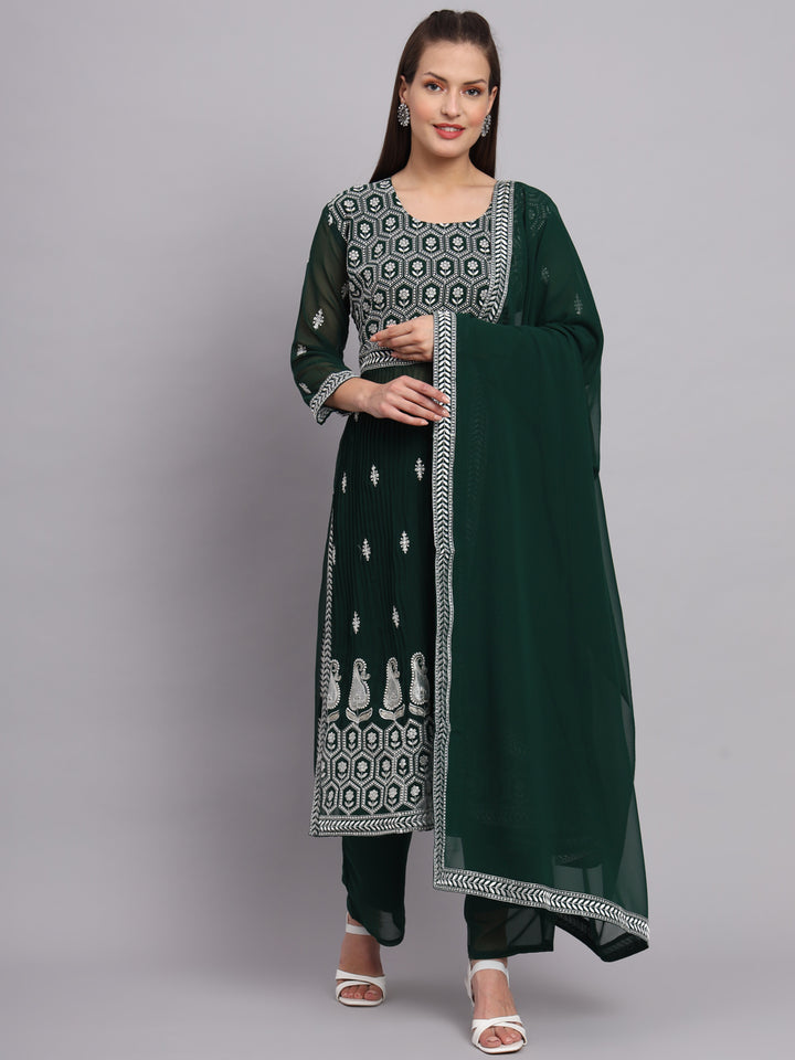 Georgette Salwar Kameez with Lucknowi Embroidery | Elegant for Weddings & Parties