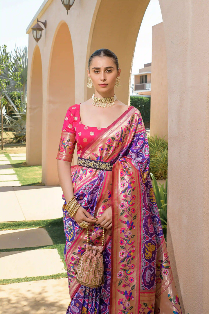 Paithani Silk Saree | Meenakari Jari Designer for Weddings & Festivals