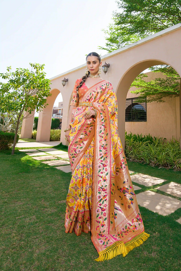 Paithani Silk Saree | Meenakari Jari Designer for Weddings & Festivals