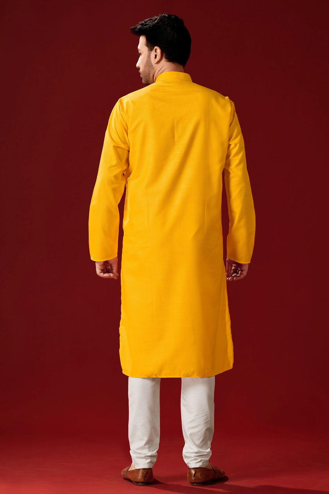 Yellow Kurta Pajama Set | Cotton Designer Printed for Haldi Functions