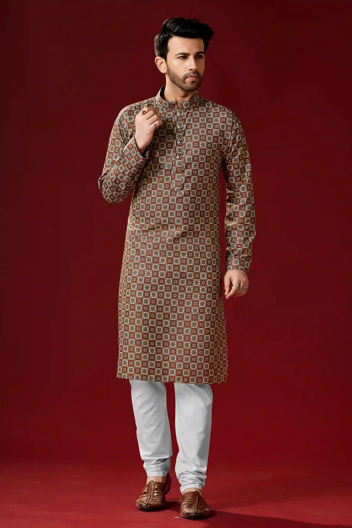 Stylish Multi-Color Cotton Kurta Pajama for Men | Designer Printed Set