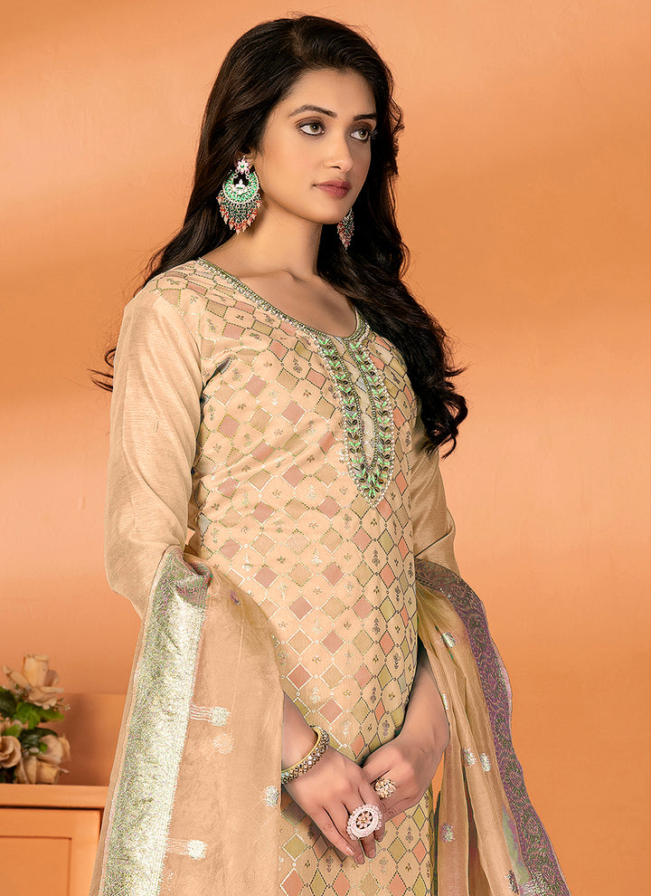 Designer Printed Modal-Silk Kurtis Set | Elegant Three-Quarter Sleeve for Events