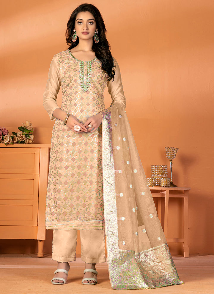 Designer Printed Modal-Silk Kurtis Set | Elegant Three-Quarter Sleeve for Events