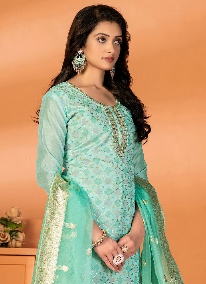 Designer Printed Modal-Silk Kurtis Set | Elegant Three-Quarter Sleeve for Events